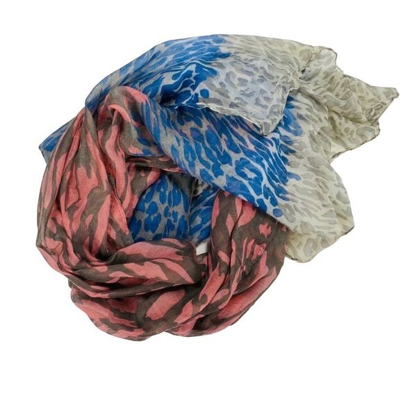 Headbands of Hope Pink & Blue Animal Print Scarf - Picture 4 of 8